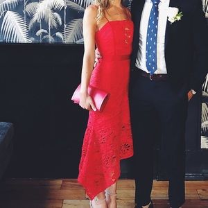 Harlyn Asymmetrical Hem Lace Dress Size XS